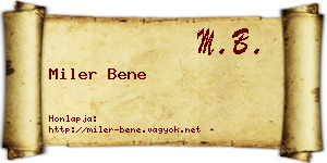 Miler Bene névjegykártya